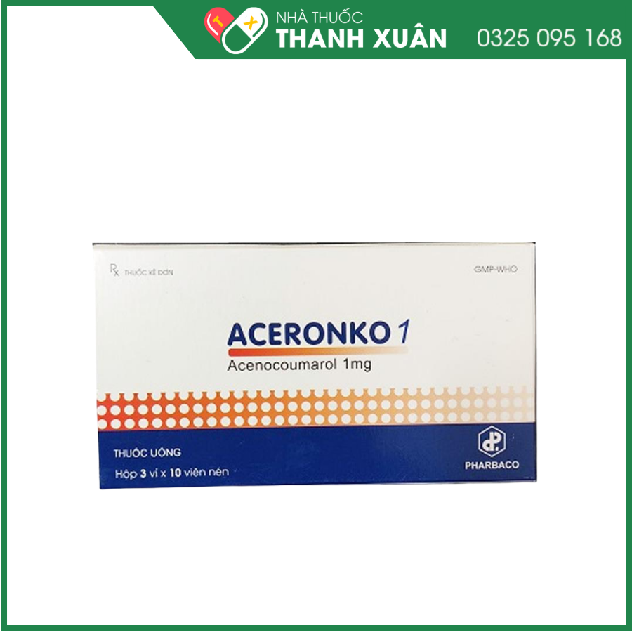 Aceronko 1 điều trị bệnh tim gây tắc mạch, nhồi máu cơ tim